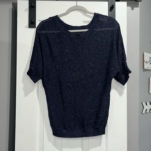 Express blue sparkly short sleeve top!